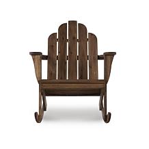 Linon Trent Teak Outdoor Adirondack Rocking Chair