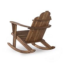 Linon Trent Teak Outdoor Adirondack Rocking Chair