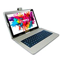 LINSAY® 10.1" Octa Core 128GB Tablet Bundle with Silver Keyboard
