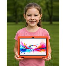 LINSAY 10.1" Octa Core 256GB Tablet with Yellow Kids Case and Backpack