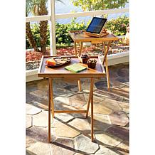 Lipper 2-pc Bamboo Lipped Snack Tables