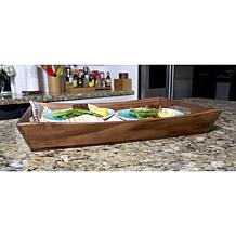 Lipper Acacia Curved Serving Tray