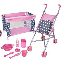 Lissi: 5 Piece Baby Doll Deluxe Nursery Play Set w/ 8 Accessories