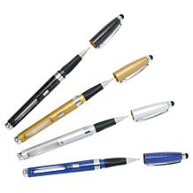 Living Glow 4-pack Ballpoint Pen with LED Magnifier and Stylus Head