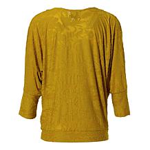 Lloyd Boston Draped Drama Floral Cowl-Neck 3/4-Sleeve Dolman Top