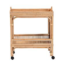 Lombok Natural Rattan Wine Cart with Casters 26.4" W x 15.2" D x 32...