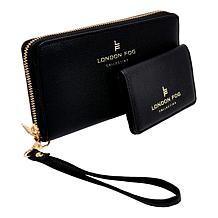 London Fog Jade Vegan Leather Wallet and Credit Card Holder Gift Set