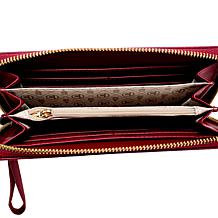 London Fog Josie Vegan Leather Zip-Top Wallet and ID Wristlet