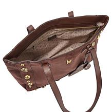 London Fog Lisa Studded Faux Suede Tote Bag