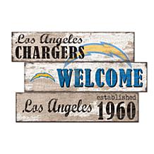 Officially Licensed NFL Flag 3 Plank Wall Sign - Los Angeles Rams