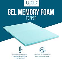 LUCID Comfort Collection 2" Gel Memory Foam Mattress Topper - Twin