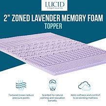 LUCID Comfort Collection 2" Zoned Lavender Memory Foam Topper - Twin