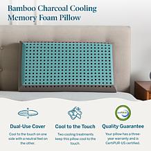 Lucid Comfort Collection Bamboo Charcoal Gel Memory Foam Pillow, Queen