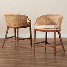 Lumajang Counter Stool with Natural Rattan Frame