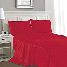 Luxury Home Silky Soft Satin 4-Piece Sheet Set- King