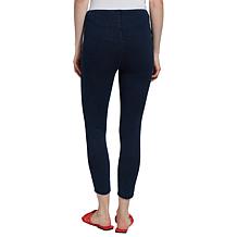 LYSSE Lynette Scalloped-Edge Denim Legging - Missy
