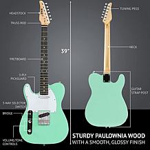 LyxPro 39" Telecaster Left-Handed Electric Guitar