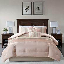 Madison Park Amherst 7-Piece Comforter Set Blush/Taupe Cal King