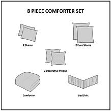 Madison Park Cassandra 8 Piece Cotton Printed Comforter Set Queen