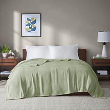 Madison Park Freshspun Basketweave Cotton Blanket - Twin