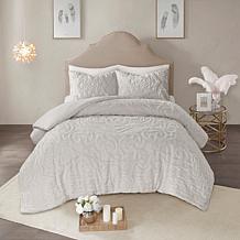 Madison Park Laetitia 3-pc Tufted Medallion Duvet Cover Set - K/Cal K
