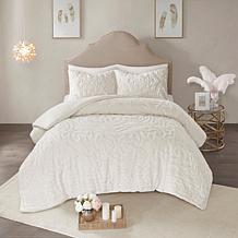 Madison Park Laetitia 3pc Tufted Medallion Duvet Cover Set- Full/Queen