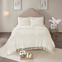 Madison Park Laetitia Tufted Chenille Medallion Coverlet Set - K/Cal K