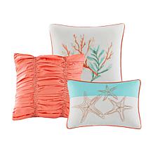 Madison Park Pebble Beach 6pc Coral Coverlet Set - F/Q