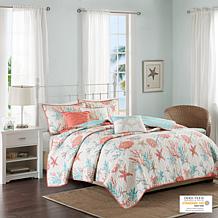 Madison Park Pebble Beach 6pc Coral Coverlet Set - F/Q