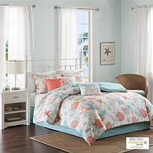 Madison Park Pebble Beach 7pc Coral Comforter Set -King