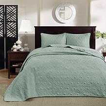 Madison Park Quebec King Quilted Bedspread Set-Seafoam