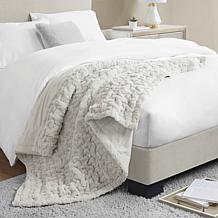Madison Park Ruched Fur Throw 50" x 60"