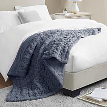 Madison Park Ruched Fur Throw 50" x 60"