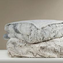 Madison Park Sachi Oversized Faux Fur Throw 60"x70" -  Grey