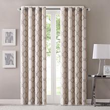 Madison Park Saratoga Fretwork Curtain-Beige-50"x84"