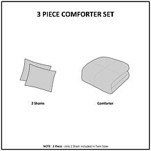 Madison Park Viola 3pc Cotton Chenille Damask Comforter Set - F/Q