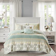 Madison Park Willa 6 Piece Reversible Coverlet Set - King/Cal King