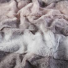 Madison Park Zuri Oversized Faux Fur Throw 60"x70" -  Blush/Grey