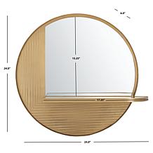 Maileen 24" Antique Brass Iron and Glass Mirror