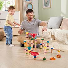 Marble Run Tricks n' Twists DIY Wood Building 129 Piece Racetrack