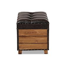 Marelli Faux Leather Upholstered Storage Trunk Ottoman 2-Piece Set