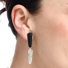 Marla Wynne Occasions Connections Crystal and Black Triangle Earrings