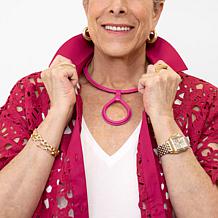 MarlaWynne 24-1/2" Faux Leather Adjustable Drop Necklace