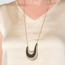 MarlaWynne 32-1/2" Resin Detail Swirl Pendant Necklace