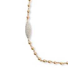 MarlaWynne Brass and Crystal Oval Station Beaded Necklace