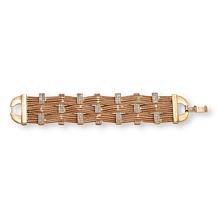 MarlaWynne Crystal-Accented Multi-Layered Wheat Chain Bracelet