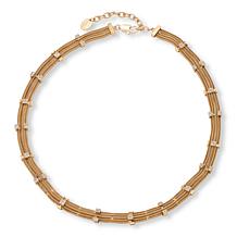 MarlaWynne Crystal-Accented Multi-Layered Wheat Chain Necklace
