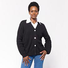 WynneLayers Shaker-Stitch Cozy Knit Cardigan | HSN
