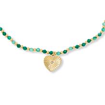 Marlyn by Marlyn Schiff Bead Wrap Heart Charm Bracelet