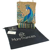Mary Frances Peacock Hand-beaded Crossbody Handbag
